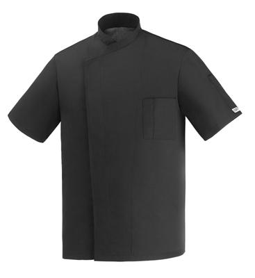 CHEF JACKET BLACK MICROFIBRE 100% SHORT SLEEVE EGO CHEF
