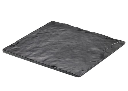 T8211 BLACK MELAMINE SUSHI TRAY"LE PERLE" cm.25x25x2h LEONE