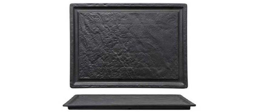 STONE BLACK RECTANGULAR PLATTER 33X24CM ITALY