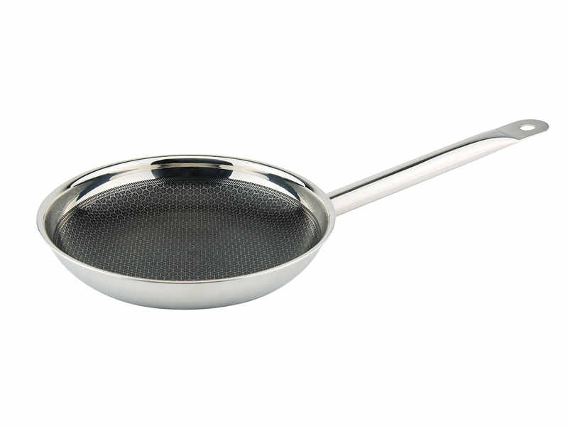 Professional 3-ply Frypan "AX Active Inox" - Stainless steel 18/10 - Aluminium for induction  ILSA ITALY