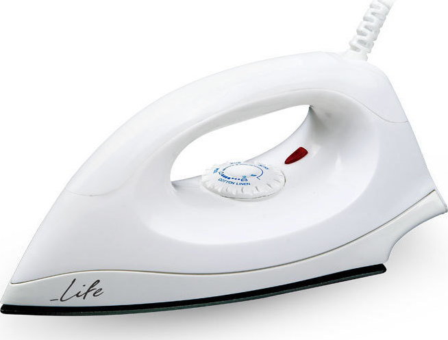 Life PURE WHITE Dry Iron   WITH TEFLON SOLEPLATE 1400W