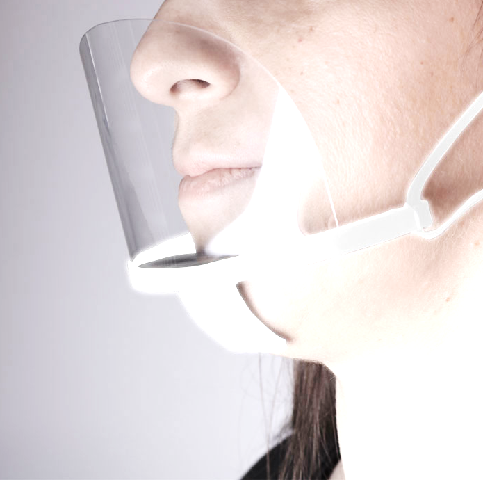 PLASTIC white MULTI-PURPOSE FACE MASK