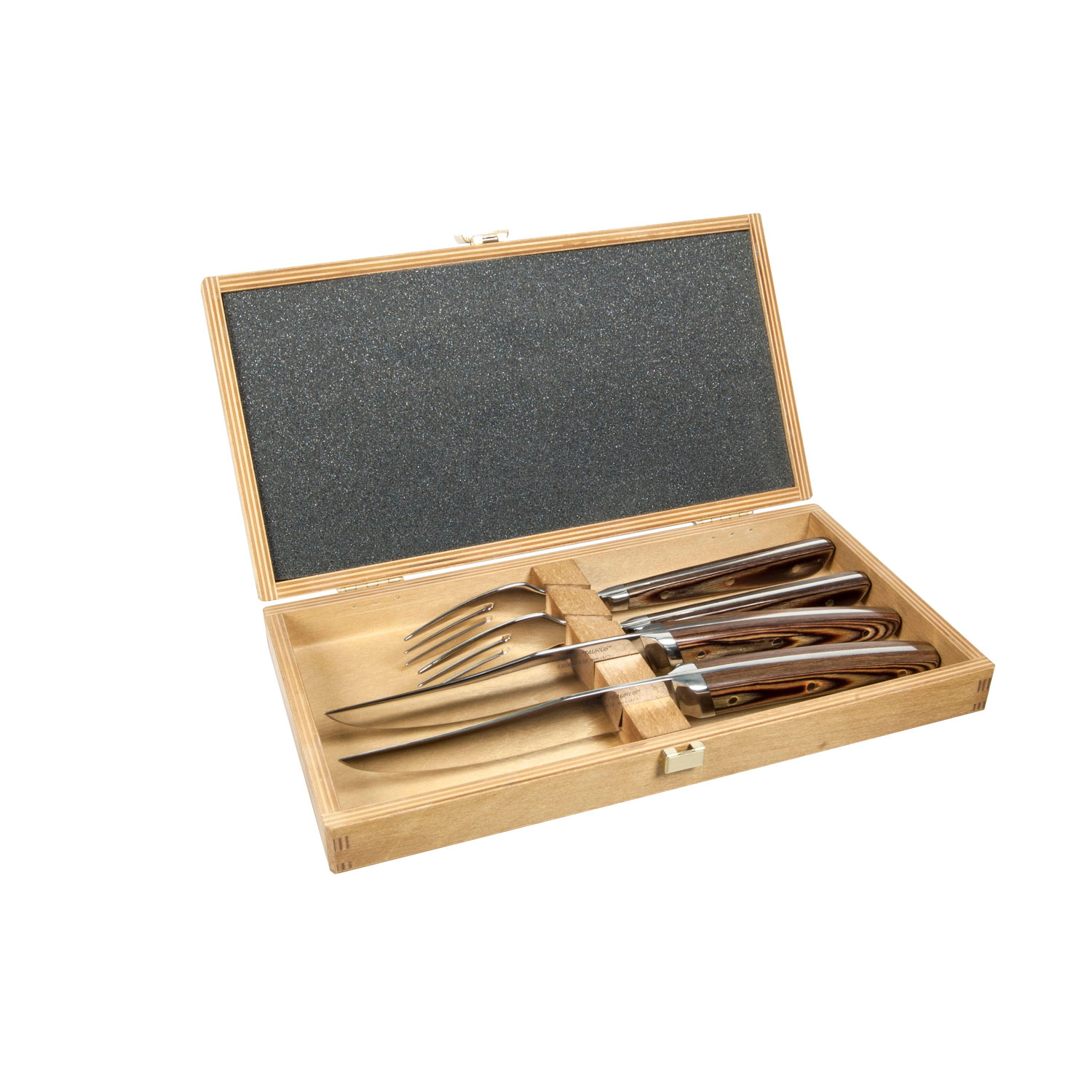 TAURUS  Steakbox 2x2 fork+Knife with Wooden Handle  Hepp Germany