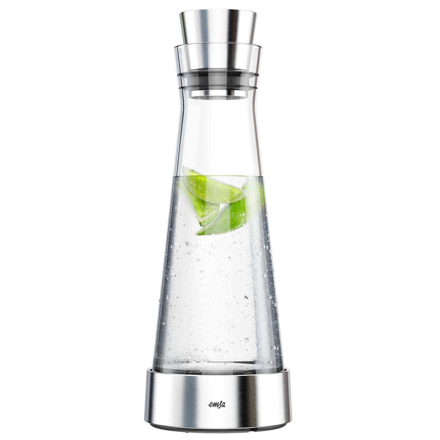 Cooling carafe FLOW SLIM glass S/S 18/10 1ltr/35,2oz Hepp  GERMANY