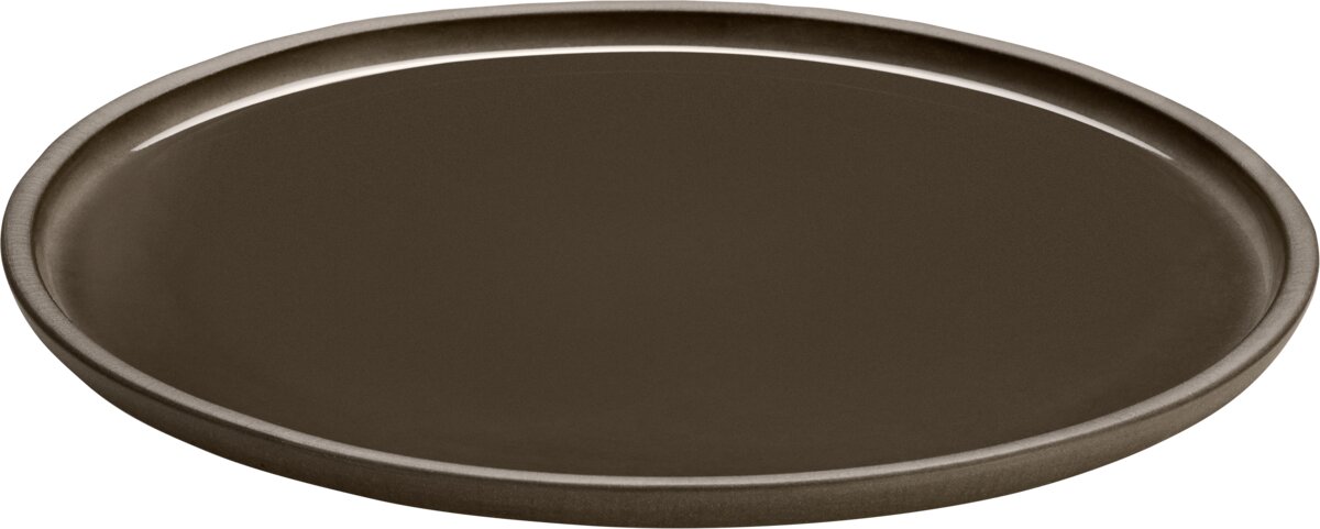 PLAYGROUND ReNew Plate flat round coupe 28CM TAUPE CERAMIC