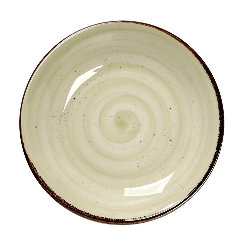 DEEP PLATE GREEN SPAGHETTI 25.5X4.5CM