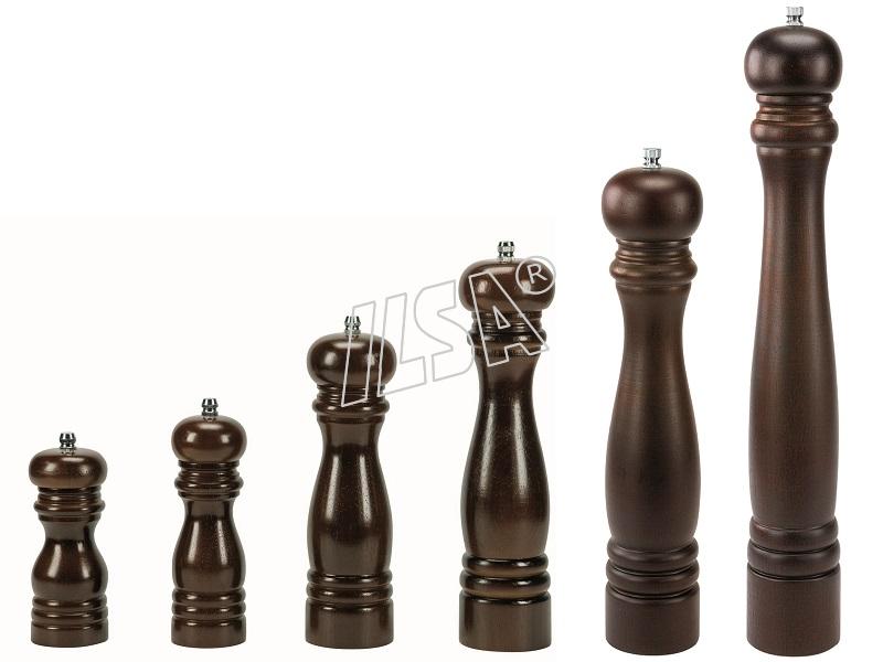 Wooden Pepper mill with carbon steel grinder - "Chef plus" 20cm ILSA Italy