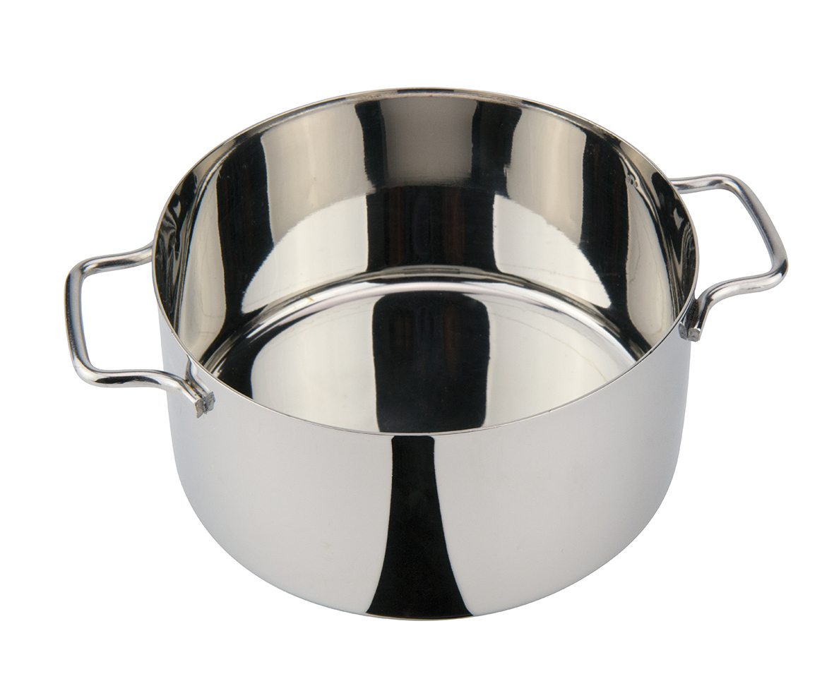 Mini Casserole - 2 handles - "Mono-portions Line" -Ø cm 10 h cm 6 - cl 48  stainless steel ILSA Italy