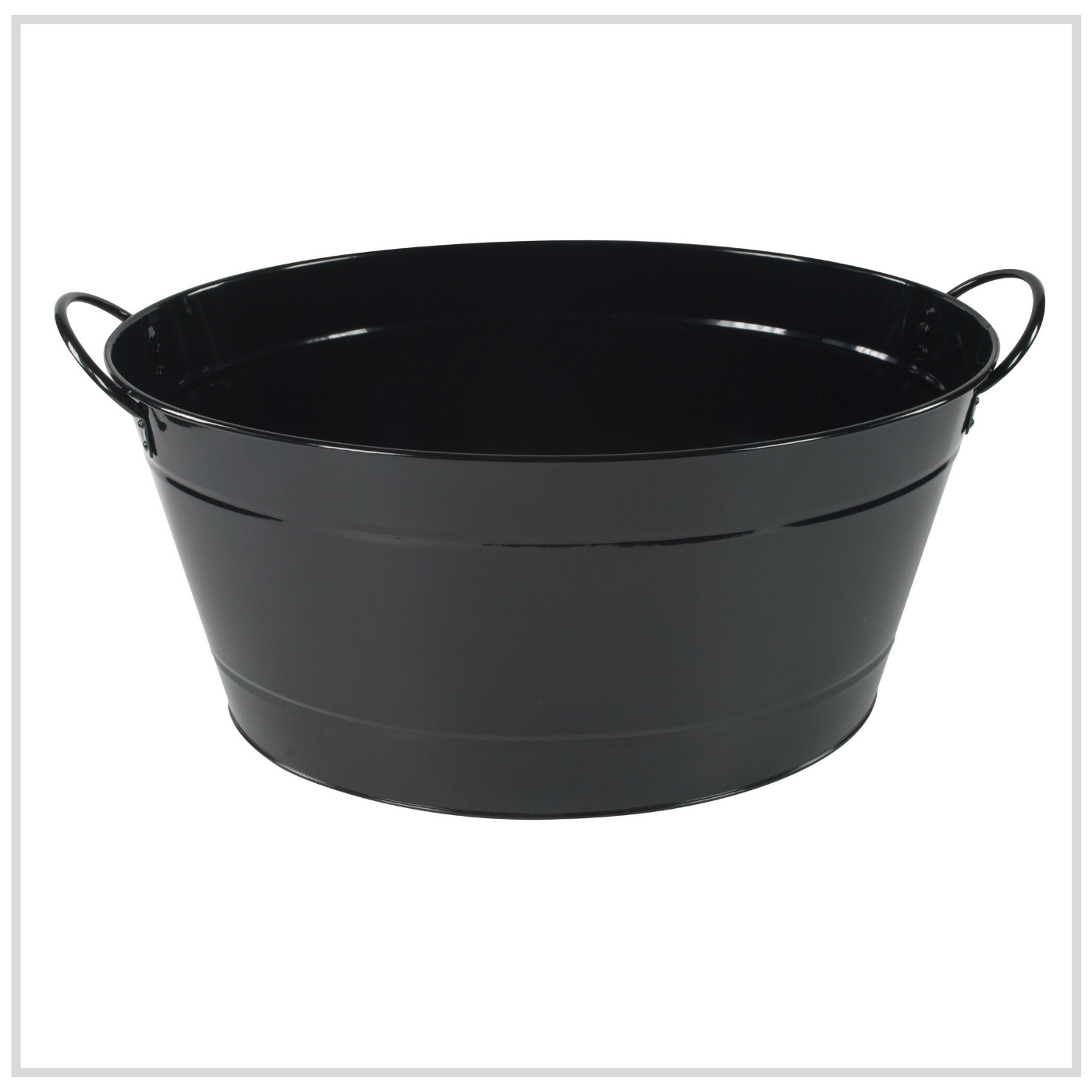 Party tub - Painted metal BLACK cm 50x32 - h 23  ILSA Italy