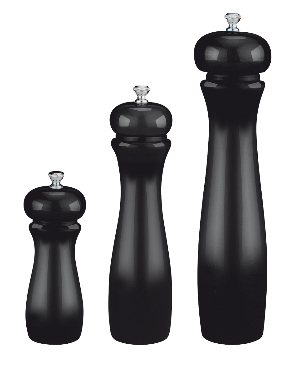 PEPPER/SALT MILL WOODEN BLACK 20CM ILSA Italy
