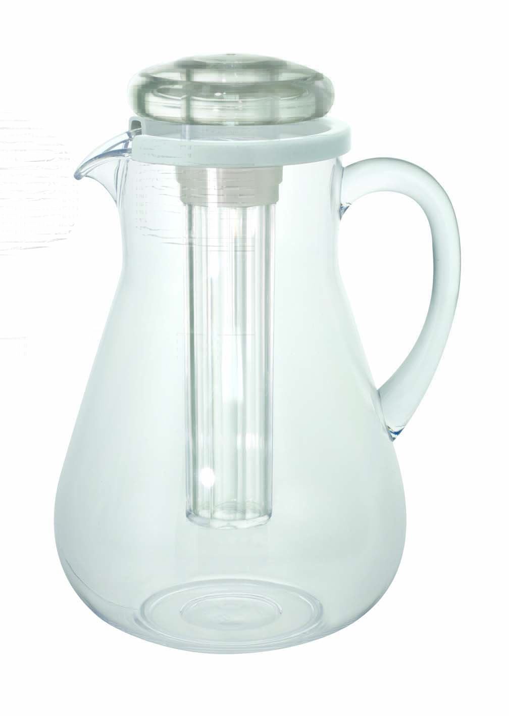 "Smeralda" Pitcher with lid 3lt and ice tube - MS - Ice tube - Polycarbonate ILSA