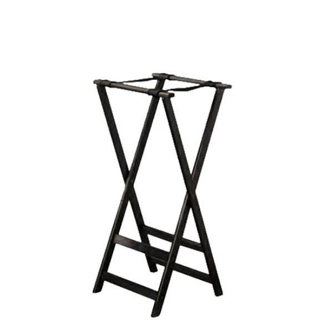WOODEN TRAY STAND BLACK BEECH 43X43X81h MADE IN GREECE