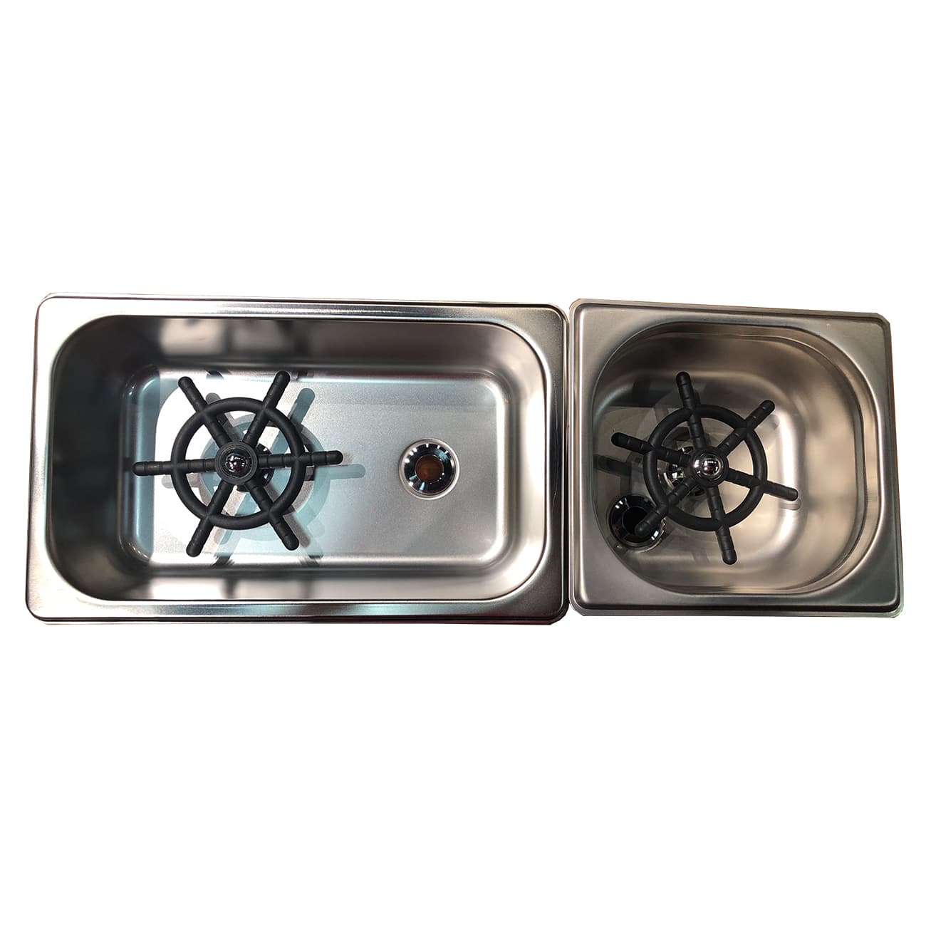 hy3308 GLASS RINSER 1/6 S/S INCLUDES FLEXIBLE TUBE 1METERX 2PCS 17.5X16.5X6.8CM - Image 1