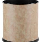 GUEST ROOM ROUND WASTE BIN TAN LEATHER   22.5X24.5CM