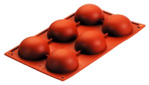 PASTRY SILICONE MOULD 6 HALF CIRCLE SHAPED SLOTS 30×17.5×3.5cm