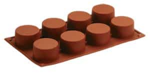 PASTRY SILICONE MOULD 8 ROUND SHAPED SLOTS 30×17.5×3.4cm