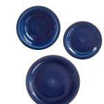 SET DINNER PLATES DARK BLUE WITH EDGE 18PCS STONEWARE VESSIA®