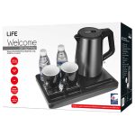 LIFE WELCOME GRAPHITE WELCOME TRAY ΜΑΥΡΟΣ ΔΙΣΚΟΣ ΜΕ ΒΡΑΣΤΗΡΑ 1.0L, 1650W και 2 κούπες - Image 2