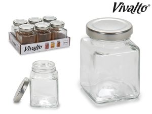 ΓΥΑΛΙΝΟ ΒΑΖΟ ΤΕΤΡΑΓΩΝΟ ΜΕ ΚΑΠΑΚΙ 100 ML VIVALTO® - Image 3