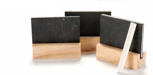 ΜΑΥΡΟ ΠΙΝΑΚΑΚΙ 8EK ΜΕ ΚΙΜΩΛΙΑ 8EK ΣΕΤ 3 ΤΕΜΑΧΙΑ  24,5 x 3 x 7,3 cm KINVARA ®