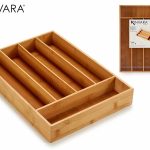 BAMBOO WOODEN RECTANGULAR BOX WITH 5 COMPARTMENTS 35,5Χ25,5 cm KINVARA ®