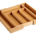BAMBOO WOODEN RECTANGULAR BOX WITH 6 COMPARTMENTS EXTENDABLE  38 x 29 x 5 cm KINVARA ®