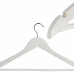 SET WHITE WOODEN HANGERS 3PCS 44.5CM KIPIT®