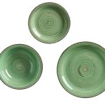 TABLEWARE STONEWARE GREEN WITH EDGE 18PCS VESSIA®