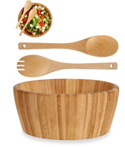 BAMBOO ΞΥΛΙΝΟ ΣΕΤ ΜΠΩΛ ΜΕ 2 ΚΟΥΤΑΛΕΣ ΣΕΡΒΙΡΙΣΜΑΤΟΣ 20 x 20 x 8 cm KINVARA ®