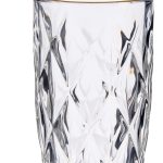 DIAMOND ΓΥΑΛΙΝΟ ΠΟΤΗΡΙ TUMBLER 340ML ΜΕ ΧΡΥΣΗ ΡΙΓΑ VIVALTO®