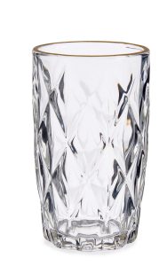 DIAMOND ΓΥΑΛΙΝΟ ΠΟΤΗΡΙ TUMBLER 340ML ΜΕ ΧΡΥΣΗ ΡΙΓΑ VIVALTO®