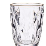DIAMOND SHAPE GLASS WITH GOLD EDGE 270ML VIVALTO®
