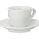 WHITE PORCELAIN COFFEE CUP 90ML AND SAUCER 12CM VESSIA® Spain