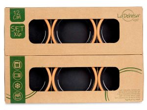 SET CLAY POTS BLACK 6PCS 11,5 x 11,5 x 4,5 cm LA DEHESA® - Image 3