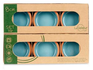 SET CLAY POTS BLUE 6PCS 8 x 8 x 3,5 cm LA DEHESA® - Image 3