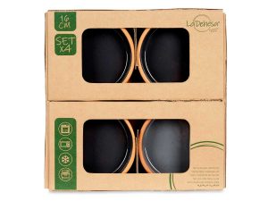 SET CLAY POTS BLACK 4PCS 16 x 16 x 4 cm  LA DEHESA® - Image 4