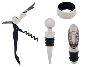 ΣΕΤ ΚΡΑΣΙΟΥ 4 ΤΕΜΑΧΙΩΝ ΑΝΟΙΧΤΗΡΙ-ΡΟΗ-DROP STOP & DROP RING S/S  KINVARA ®