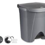PLASTIC BIN WITH PEDAL SILVER 48l 40 x 40 x 44 cm KIPIT®