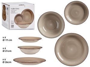 ΣΕΤ ΠΙΑΤΑ ΔΕΙΠΝΟΥ 18ΤΜΧ ΣΕ ΓΗΙΝΟ ΧΡΩΜΑ STONEWARE VESSIA® - Image 2