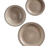 SET DINNER PLATES STONEWARE EARTH COLOUR 18PCS VESSIA®