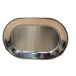 EUROPA MIRROR OVAL SERVING TRAY 58X37cm STAINLESS STEEL 0.8mm ABERT ITALY