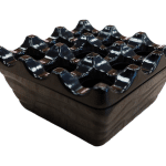 BLACK SQUARE WINDPROOF MELAMINE ASHTRAY 8,5Χ8,5Χ4