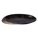 PLATE OVAL STONE BLACK GOLD 25,8Χ18,5Χ2 CM bystudioraw