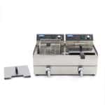 Deep Fryer 2 x 16L with Drain Tap - Double Basket 68,6 x 53 x 38,5cm   2500 Watt
