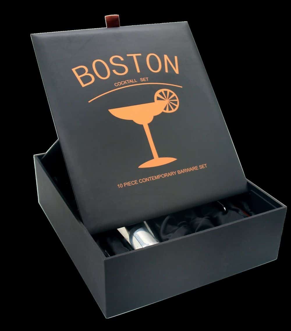 ctst0004 BOSTON COCKTAIL SET 10 PIECES - RECTANGULAR GIFT BOX - Image 1