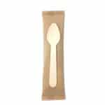 WOODEN SPOON ICE CREAM 11cm WITH CRAFT PAPER WRAP 100PCS