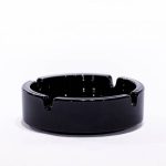 SELENA BLACK GLASS ASHTRAY 10.5cm UNIGLASS®