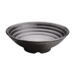 C074  BLACK MELAMINE ROUND  BOWL D34.3xH10.8cm