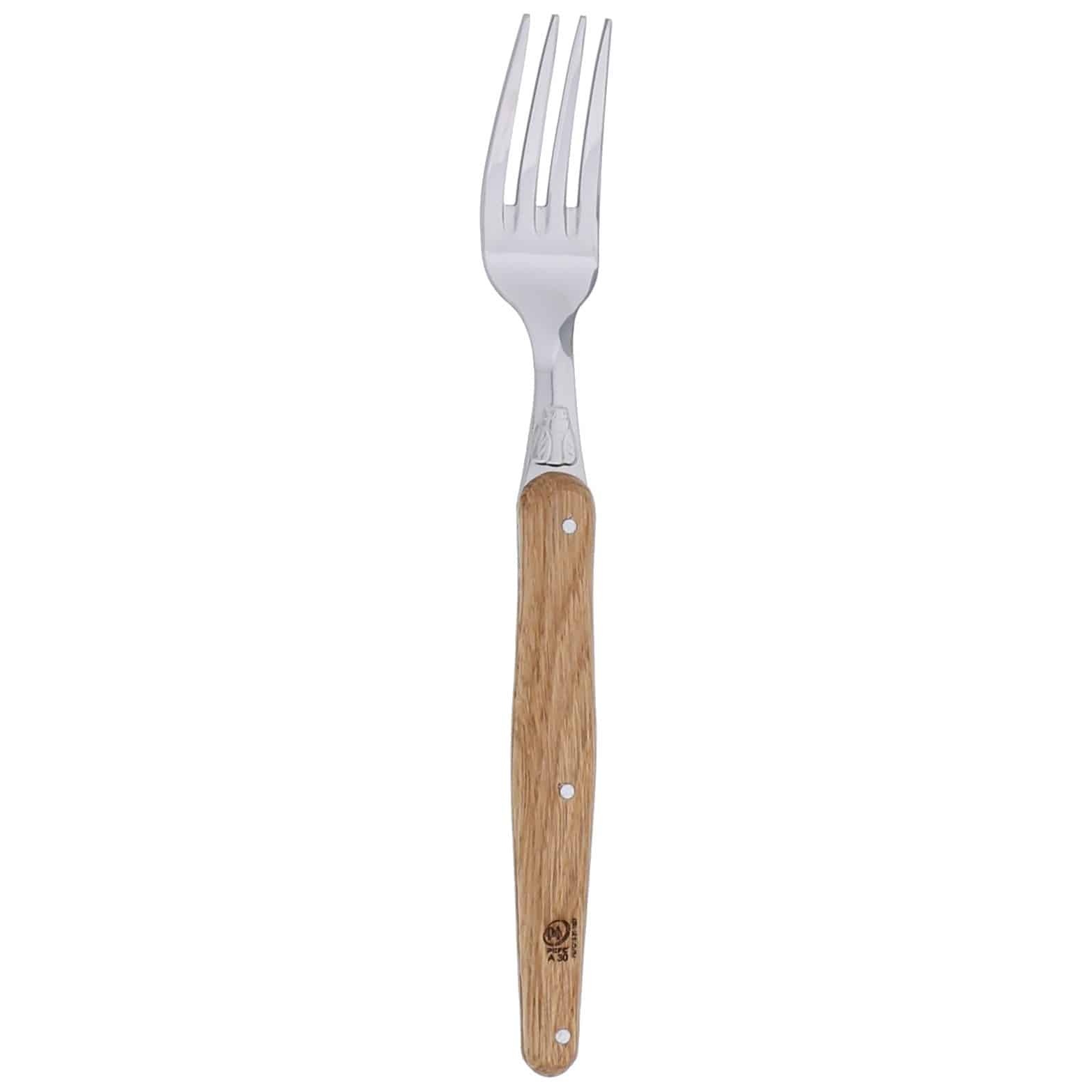 LAG CHENE PEFC FTTE TABLE 1.5MM_print Laguiole Fork 1,5mm Thickness Oak Wood Handle Jean Dubost - Image 1