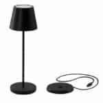 SONORA ISABELLA BLACK Rechargeable LED table lamp with wireless charging, 2.3W